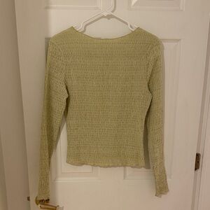 Princess Polly Ribbed Knit Top in Soft Green